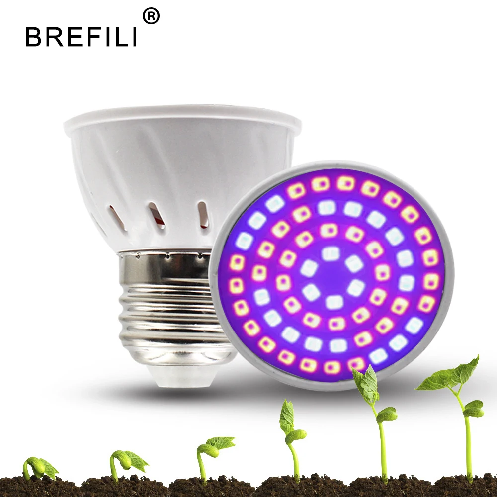Светодиодный свет для выращивания лампы 5 Вт 7 Вт 9 Вт полный спектр 220 V E27 E14 Светодиодный лампа для выращивания растений с питанием от