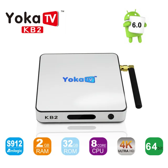 

2GB RAM 32GB ROM KB2 Android 6.0 TV BOX Amlogic S912 Octa Core Smart TV 2.4G/5GHz Dual WiFi Bluetooth 4.0 1000M LAN set top Box