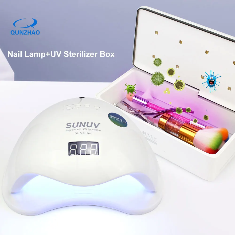 

Sunuv Sun5 Plus 48w Lamp For Nails UV LED Nail Light Dryer+Sterilizer Box S2 Sterilizer Storage Box Portable Disinfection Box