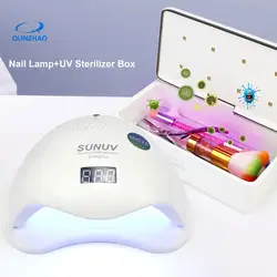 Sunuv Sun5 плюс 48 Вт лампы для ногтей УФ светодио дный Nail свет ФЕН + стерилизатор коробка S2 стерилизатор коробка для хранения портативный для