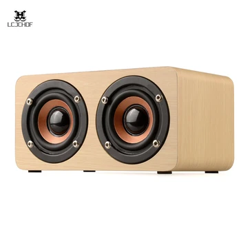 

Hot-retro Wooden Bluetooth Speaker Hifi Wireless Dual Loudspeakers 3d Surround Speaker