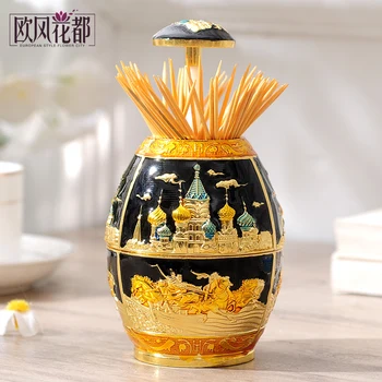

box, fashionable modern toothpick holder, hand pressure automatic stainless steel, top hand painted toothpick cans
