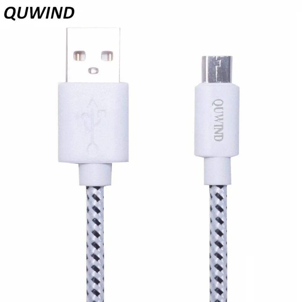 

QUWIND Nylon braided Cable 1 M 2 M Micro USB Charging Data Cable for HuaWei Android Samsung HTC Cell Phones