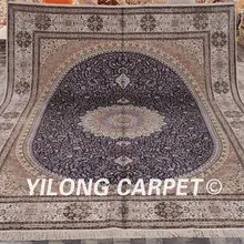 Yilong 9'x12 Handmake персидский большой Ковры античный голубой шелковые ковры(lh165a9x12