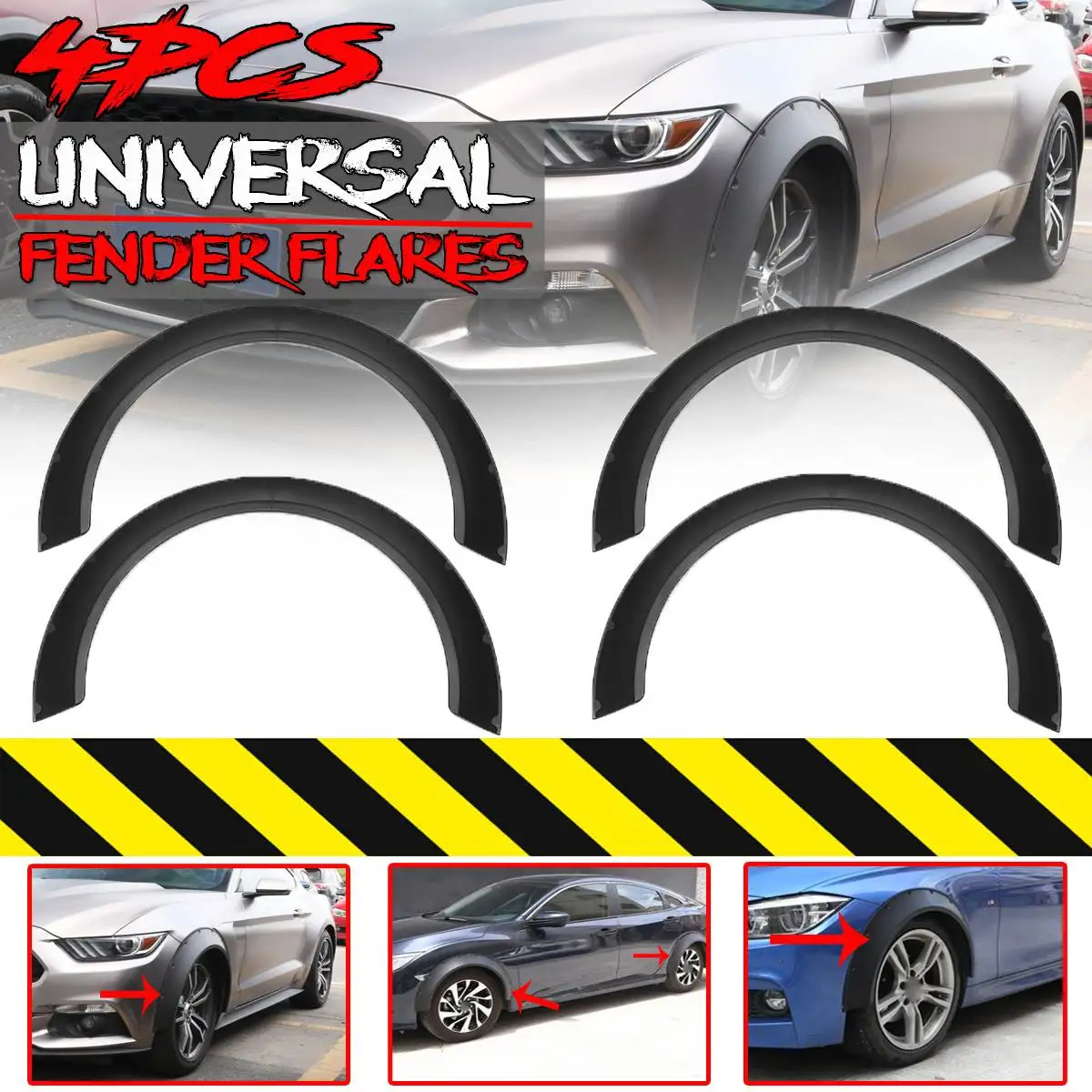 

4pcs Flexible Universal Car Wide For Fender Flares Wheel Arches Extension For AUDI A3 A4 A5 A6 A8 For Civic 9th 10th EK EG S2000