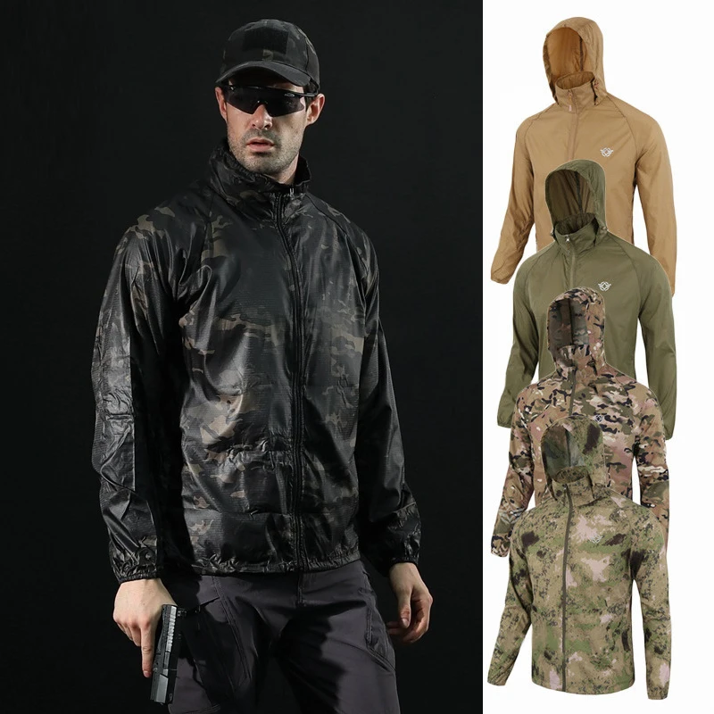 

Anti-UV Windbreaker Men's Hunting Jackets for Outdoor Tactical Hiking Hunting Clothes Quick-dry Skin Cloth Camouflage Coat