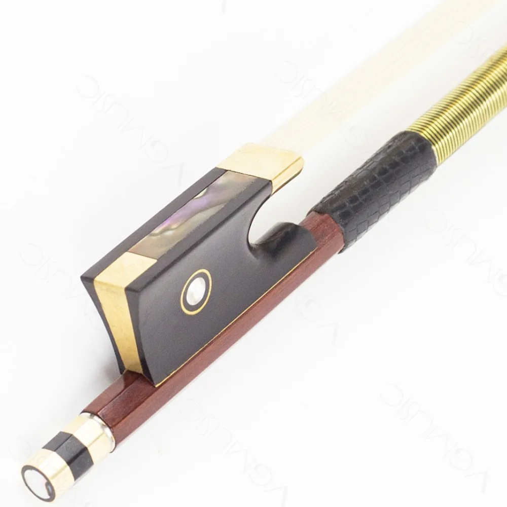 test 4/4 Size VIOLIN BOW Pernambuco Stick Ebony Frog Nickel Silver Mounted Natural Mongolia Horsehair Violin Parts Accessories | Спорт и