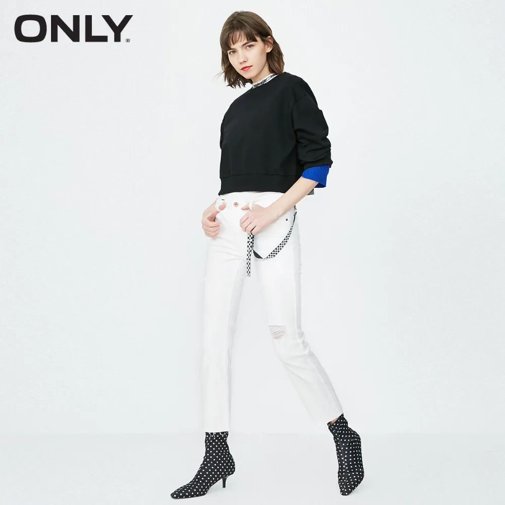 off Mujeres Las Recto rise White Ripped Low 350jeans Sólo Jeans 118149623 Blue BaqfxHfwv