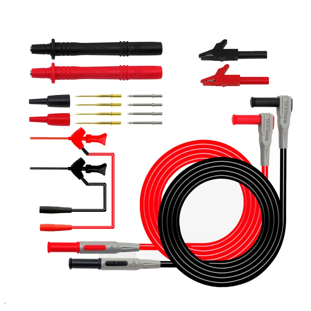 

12-in-1 Super Multimeter Probe Replaceable Clamp Multi Meter Test Lead Kits+Alligator Clips Tools ALI88