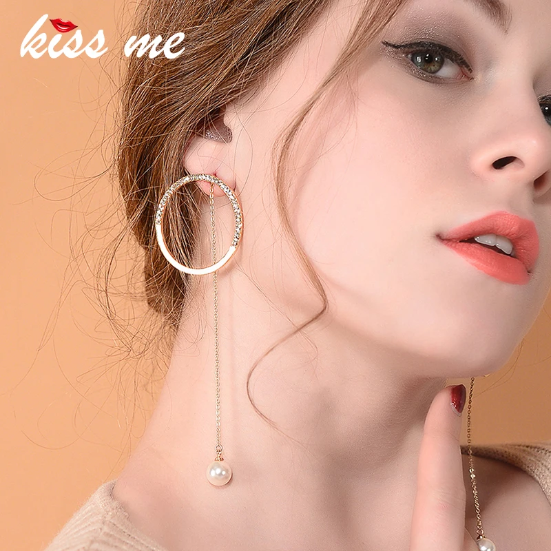 KISS ME сплав золотого цвета круглые стразы Имитация жемчужной сережки OL стиль