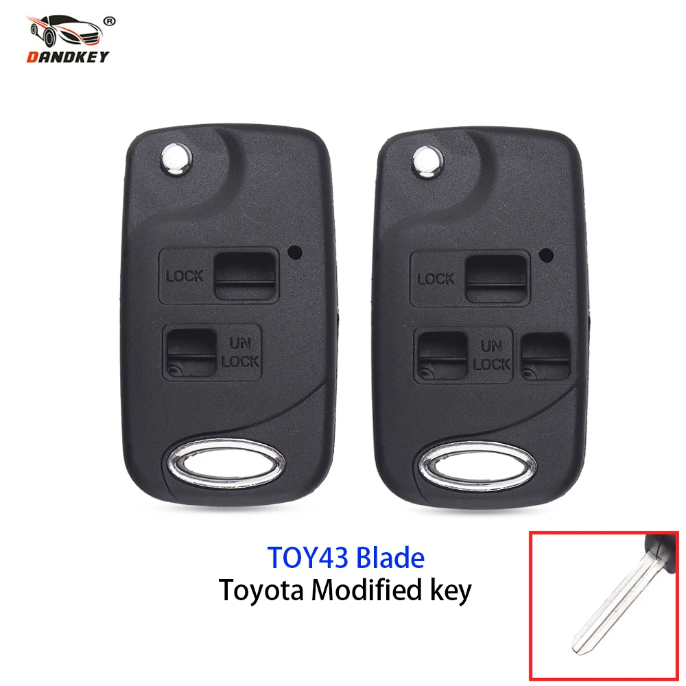 DANDKEY Складной флип ключ с дистанционным управлением для Toyota RAV4 Avalon Echo Prado Tarago Camry