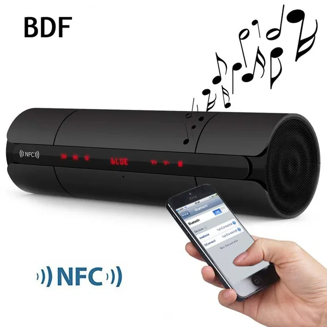 Bdf Портативный KR8800 Bluetooth Динамик V3.0 светодиодный сенсорный кнопка NFC fm