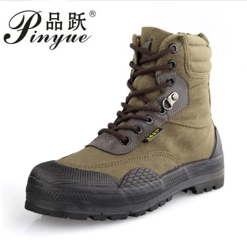 

New Men Fashion Army Desert Boots Men Military Tactical Lace Up Canvas Camouflage Rubber Boots Size 38-44
