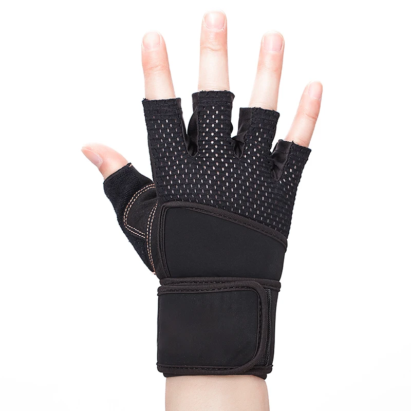 Kyncilor الصالة الرياضية قفازات رفع أثقال الدمبل رفع الاثقال ممارسة اللياقة البدنية عدم الانزلاق تنفس نصف اصبع الرياضة التدريب قفاز