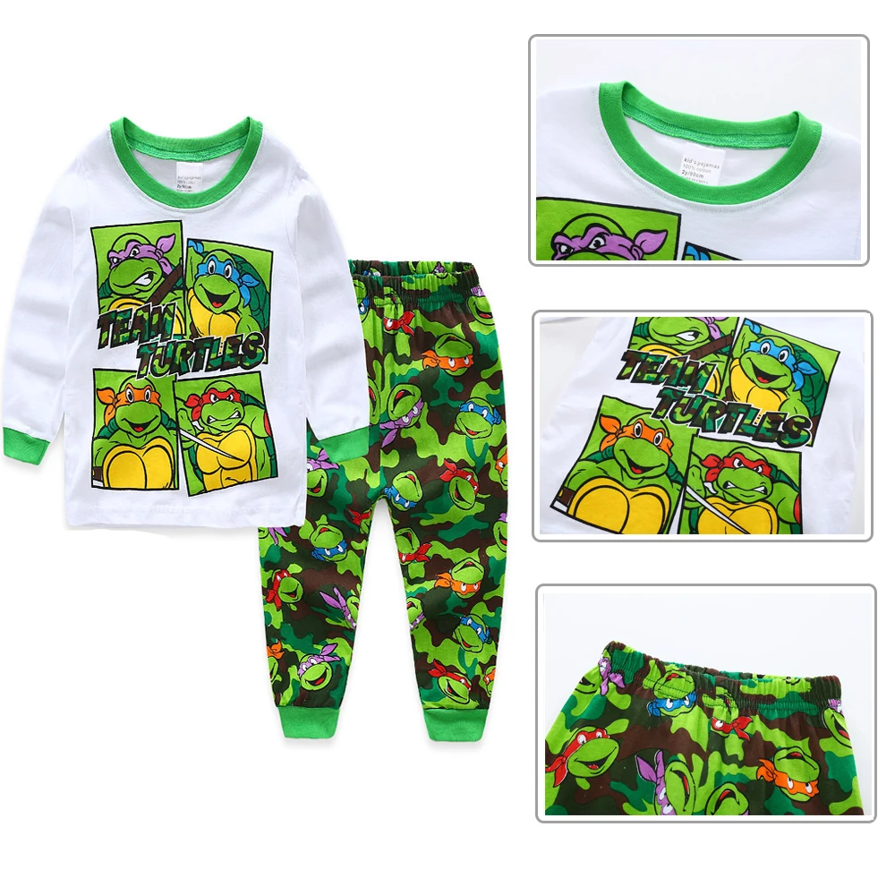 

Kids Ninjago Winter Pajamas Turtle Ninja Set Cotton Baby Boys Cartoon Sleepwear Children Clothing Toddler Long Sleeve Home Suit