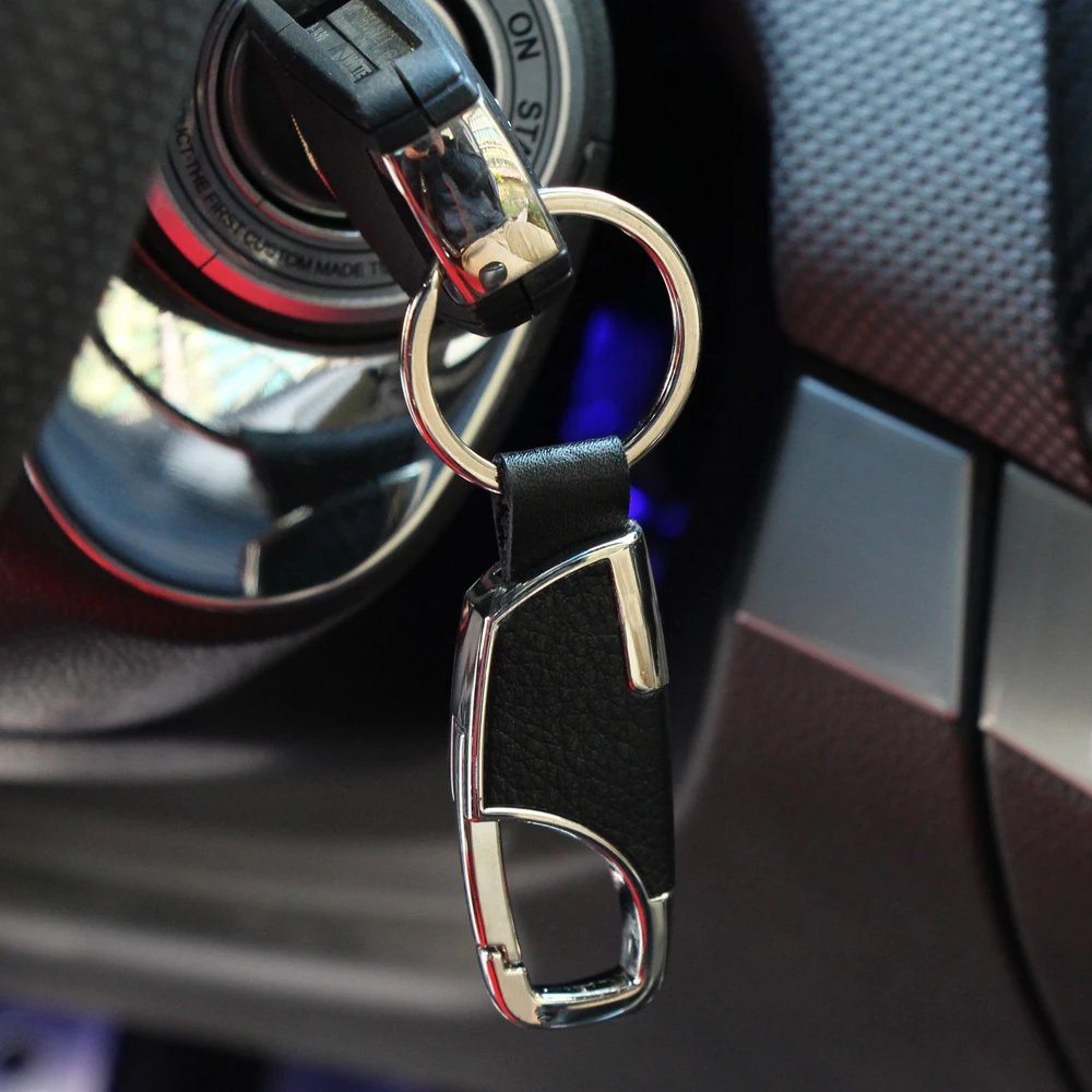 

car styling Metal Head layer cowhide keychain case for Hyundai Veracruz,Mistra,Tucson,SantaFe,Veloster,Rohens coupe,AZERA,Avante