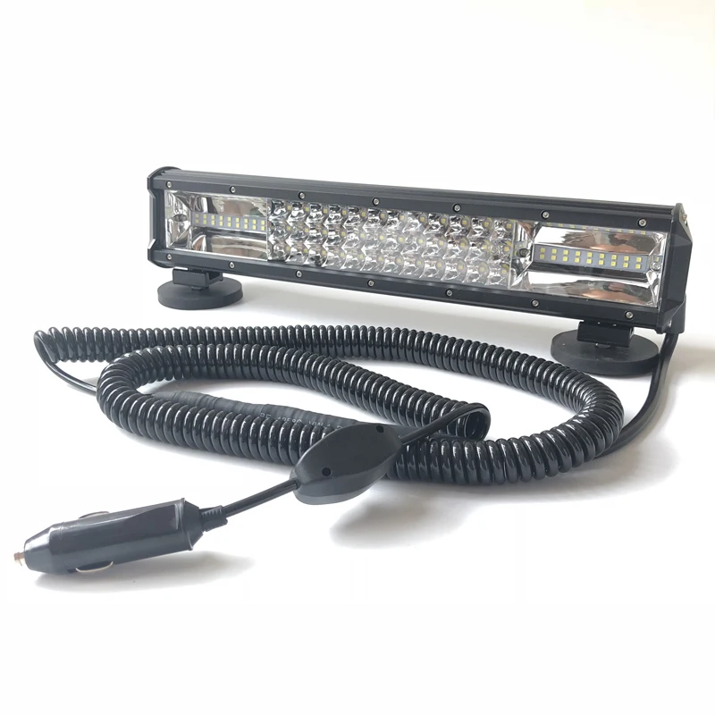 216W Led комбинированная световая панель+ 8 м пружинный кабель+ 12 v-24 v Cigar светильник er вилка+ магнит монтажное основание для автомобилей Грузовик ATV для бездорожья Led дальнего света