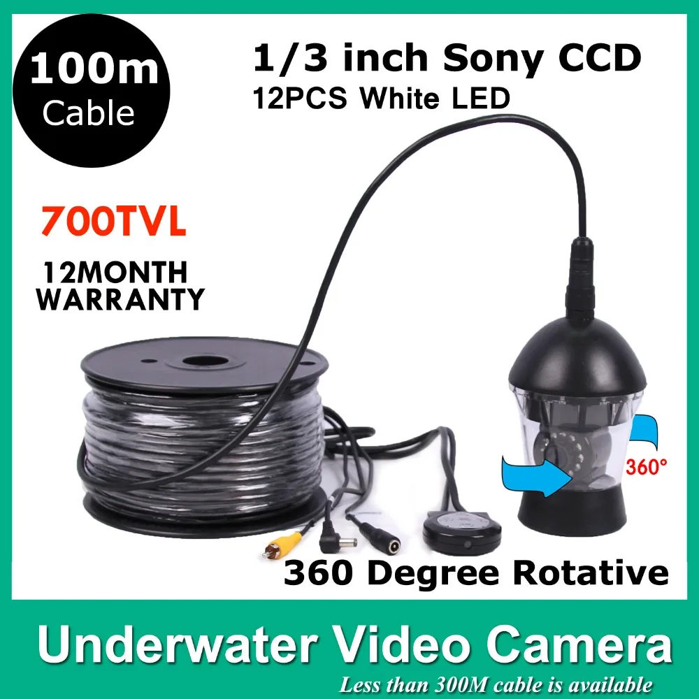 

100 METERS Cable Underwater Inspection View Camera For Fishing System 12 LED LIGHTS 700 TVLINES Waterproof Underwater Camera