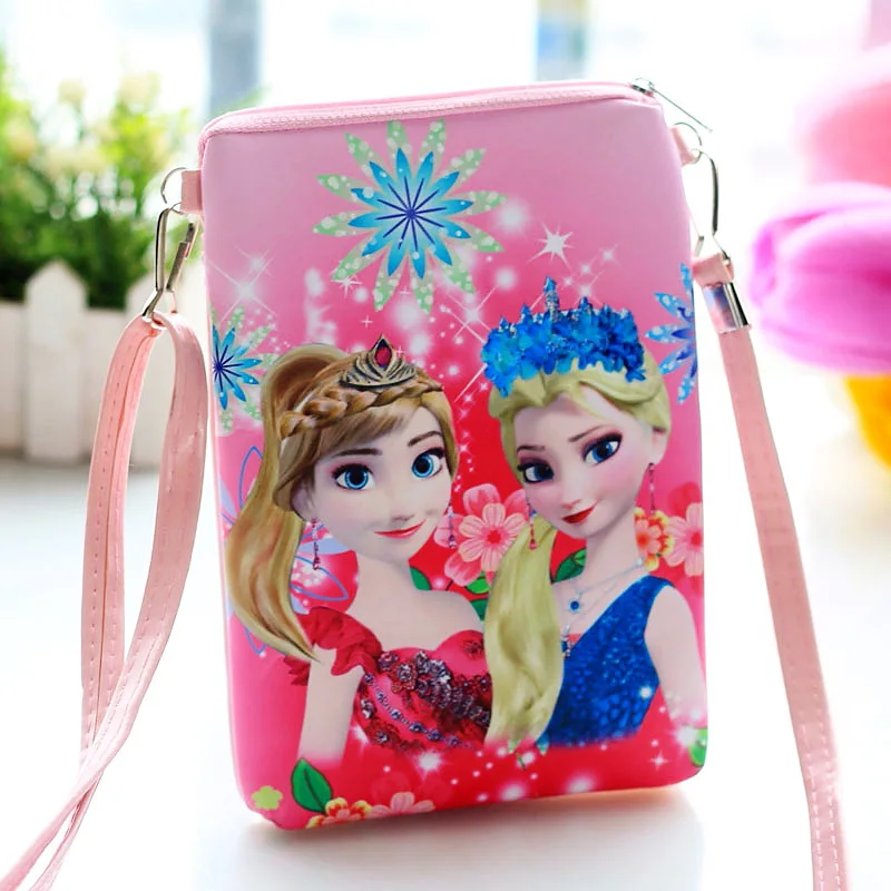 Новая мини-сумка-мессенджер с изображением Эльзы и Анны для маленьких девочек; милая маленькая сумочка из искусственной кожи с рисунком для мальчиков; Детские плечевые мини-сумки