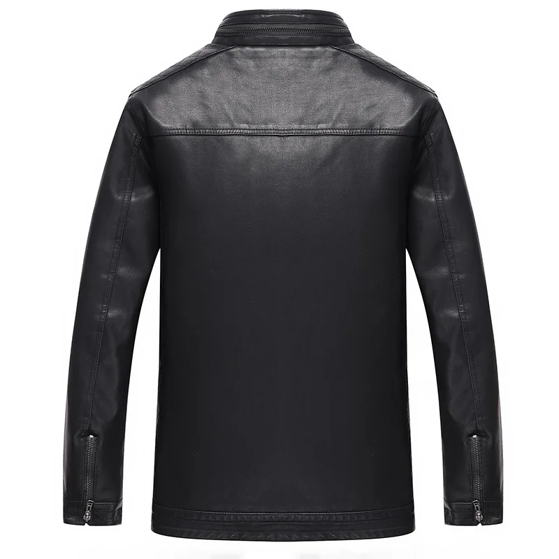 CVETO Spring Autumn Winte Men's Leather Jackets Slim Fit Faux Leather Jacket Casual Coats Stand Collar Men PU Leather Large Size CVETO Spring Autumn Winte Men's Leather Jackets Slim Fit Faux Leather Jacket Casual Coats Stand Collar Men PU Leather Large Size