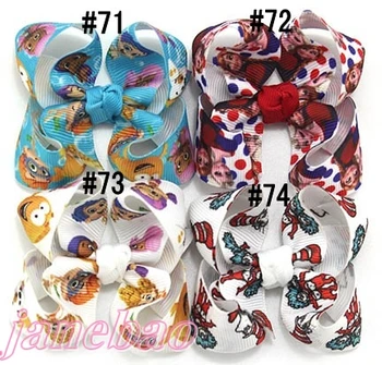 

free shipping 2016 Newests 50pcs 3'' ABC hair bows Boutique hair bows clips aril hair bows DOC ALice hair bows Cinderella