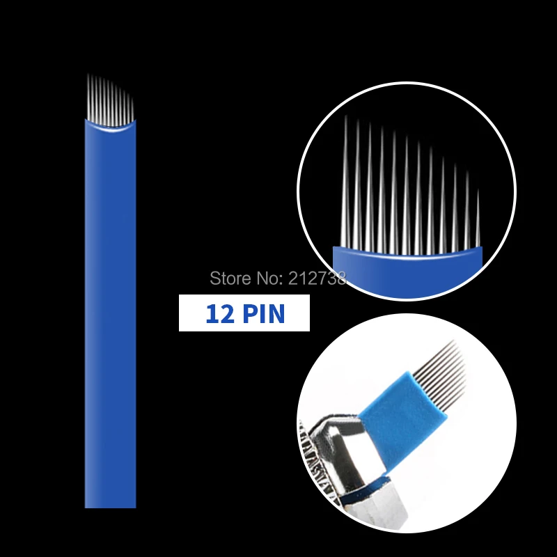 50 шт. 12 14 16 18 21Pin u-образный Перманентный макияж бровей Тату иглы Лезвия для 3D вышивки микроблейдинг Татуировки Ручка аксессуар