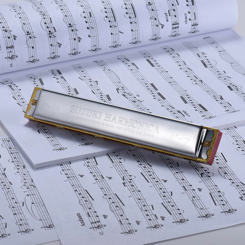 Suzuki Study-24 24 отверстия гармоника, тремоло Ключ C с чистящей тканью коробка музыкальный инструмент для начинающих студентов