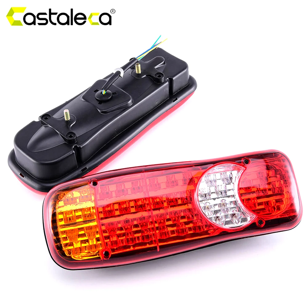 castaleca 2pcs 12V/24V Truck Trailer Rear Light Waterproof 36 LED Lamps