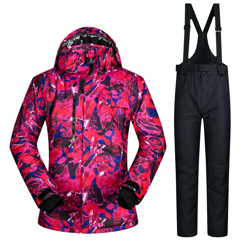 

2017 New High Quality Men Skiing Jackets And Pants Snowboard Clothes Thick Warm Waterproof Windproof Winter Dress Leopard Jacket