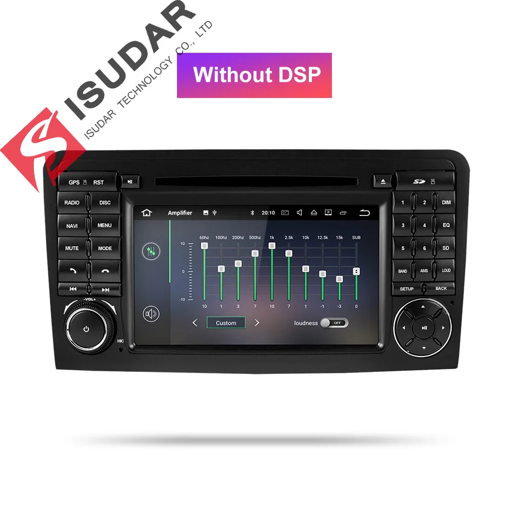 Isudar 2 Din Автомобильный мультимедийный плеер gps Android 9 dvd-плеер для Mercedes/Benz/ML/GL CLASS W164 ML350 ML500 GL320 компактное минирадио DVR - Цвет: Without DSP