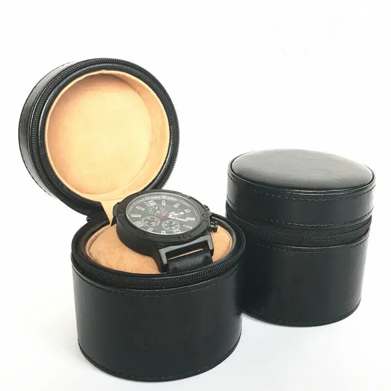 

Roll Watch Boxes Case Black New Leather Watch Package Case Women Jewelry Follow Box Men's Mechanical Watch Storage Box