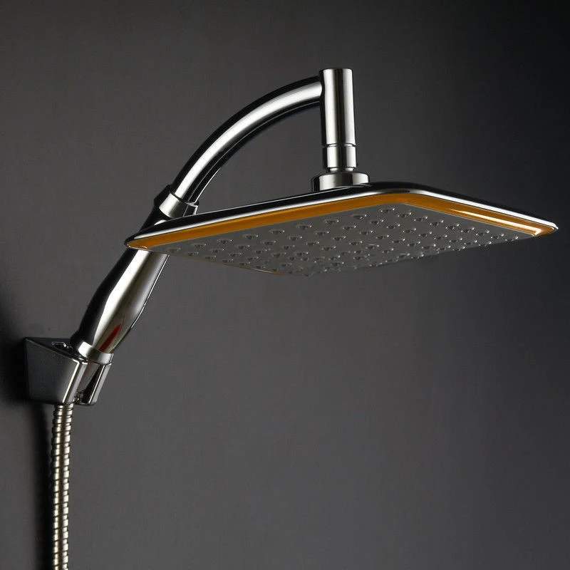 Large Square Shower Head ABS Chrome Water Rains Shower Head With Shower Extension Arm Bathroom Set Wall Mounted Shower Head