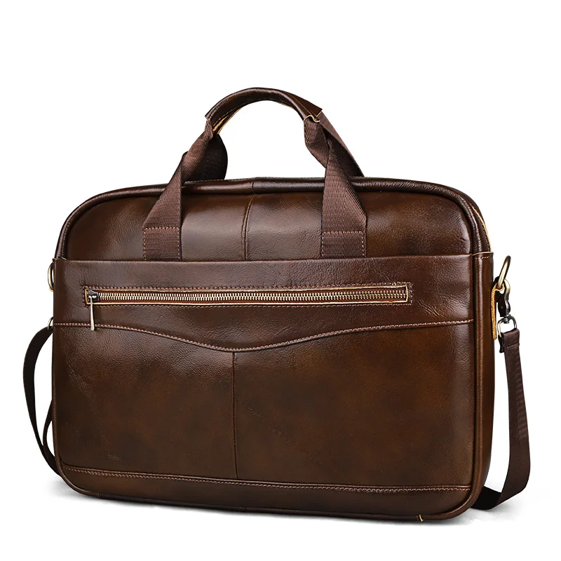 النفط الشمع جلد أصلي للرجال حقيبة أعمال حقائب Crossbody أكياس الرجال السفر كمبيوتر محمول حقيبة كتف رسول حمل أكياس