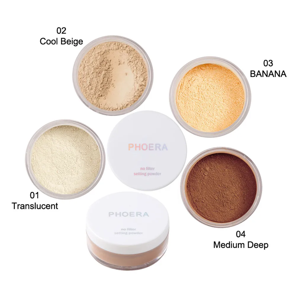 

PHOERA Powder Loose Face Powder Translucent Smooth Setting Foundation MakeupFoundation Waterproof 5.3