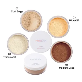 

PHOERA Powder Loose Face Powder Translucent Smooth Setting Foundation MakeupFoundation Waterproof 5.3