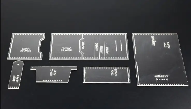 Ручная работа кожаный выдающийся дизайн акриловый макет короткий кошелек бумажный решетчатый шаблон для изготовления - Цвет: Acrylic version