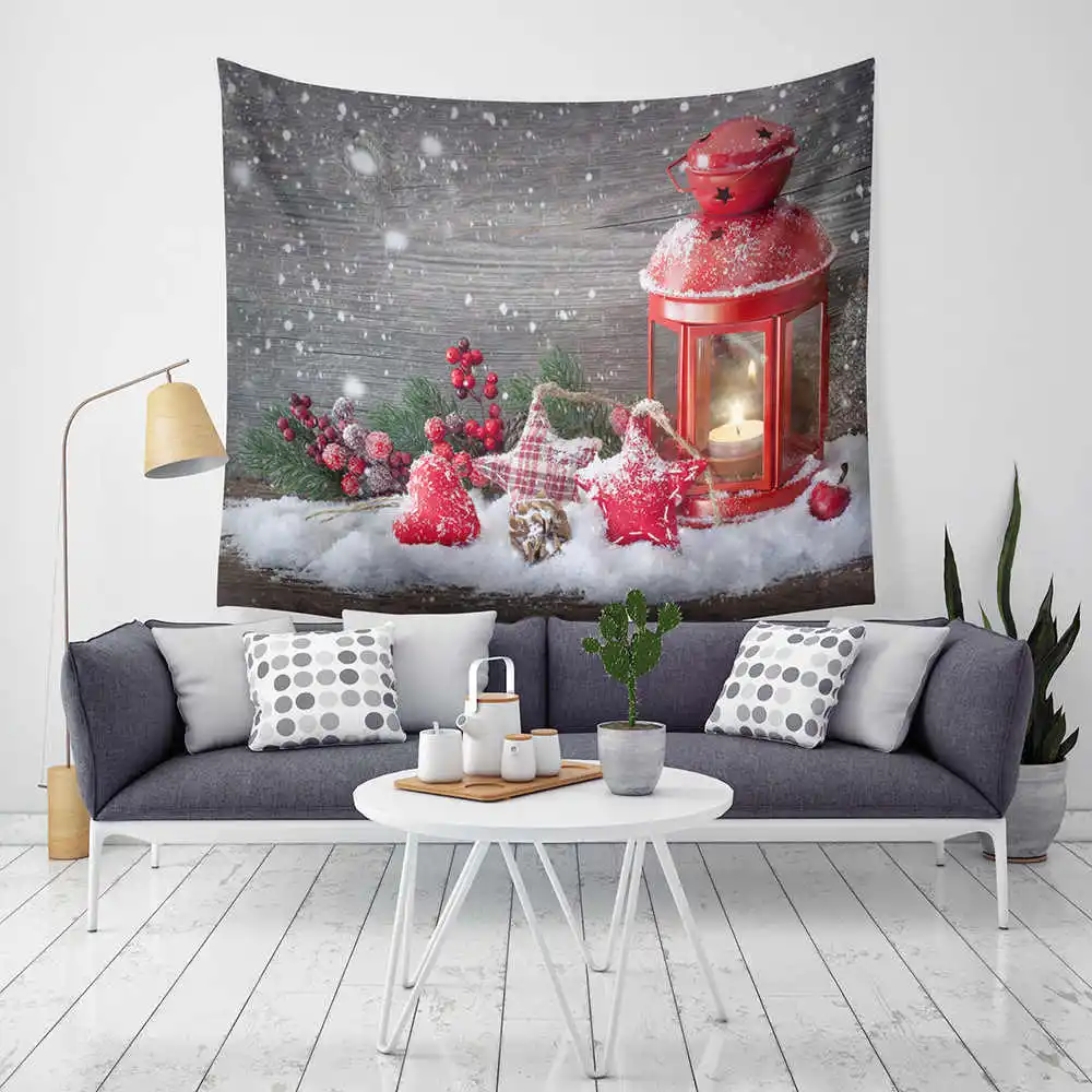 Cartoon Christmas Mandala Tapestry Wall Hanging Beach Towel Polyester Boho Decoracion Blanket Yoga Mat Washing Machine Cover