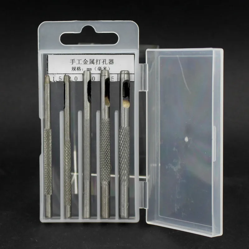 

5 Pcs/pack1.5mm/2.0mm/3.0mm/3.5mm/4.0mm High Quality Steel Hollow Punch Set DIY Tool Gasket Belt Hole Punching Leather Tools