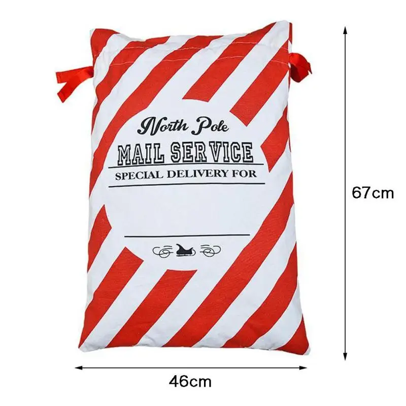 

Christmas Stocking 30pcs Santa Sacks Drawstring Canvas Xmas Big Santa Claus Candy Cane Gift Bag New Year Decoration 38 styles