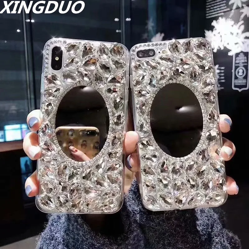 Чехол XINGDUO для Samsung galaxy S10 роскошный Алмазный чехол зеркальный Lite Plus S8 S9 Note 8 9 S7 Edge |
