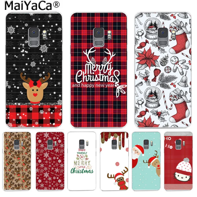 

MaiYaCa happy New Year merry Christmas Cartoon phone Cases for Samsung S9 S9 plus S5 S6 S6edge S6plus S7 S7edge S8 S8plus