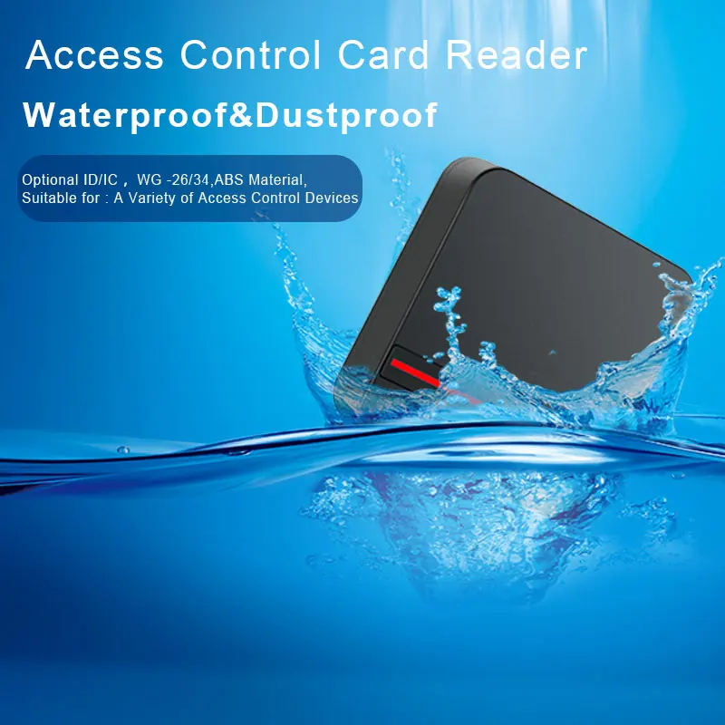 RFID Reader Long Range 125KHZ/13.56MHZ Access Control Reader Proximity Card Wiegand 26/34 IP68 Waterproof Small IC Card Reader  
