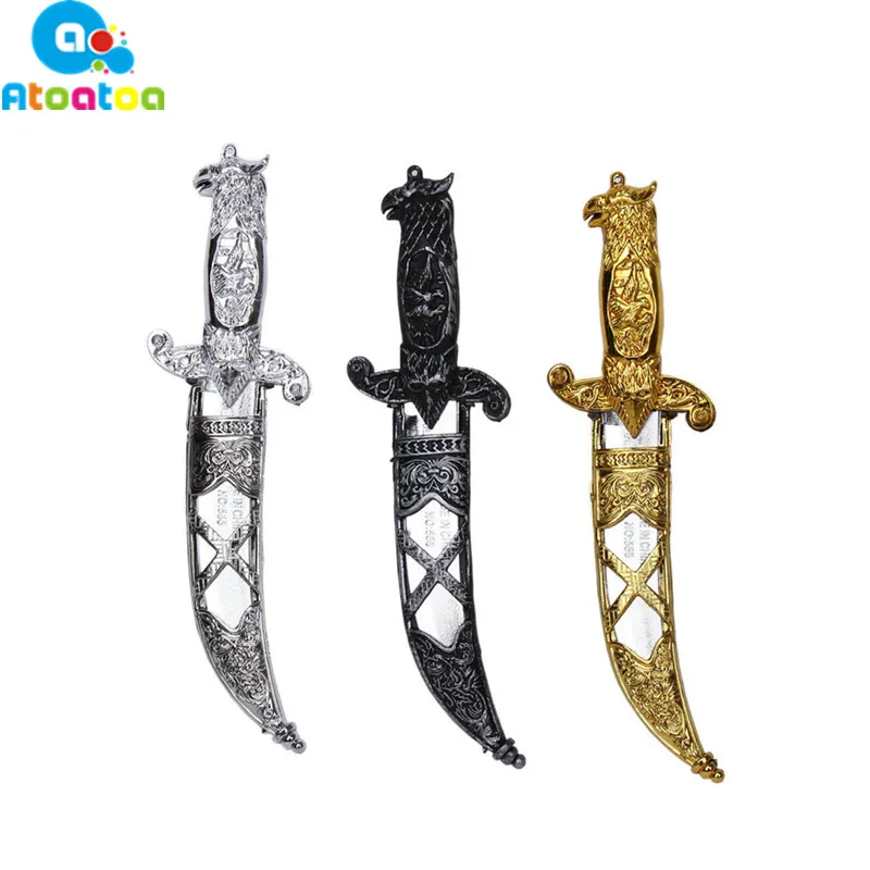 

2Pcs 22X6CM Plastic Toy Swords Costume Party Prop Plastic Sword Toy Simulation Pirate Sword Kid Cosplay Gift Color Random