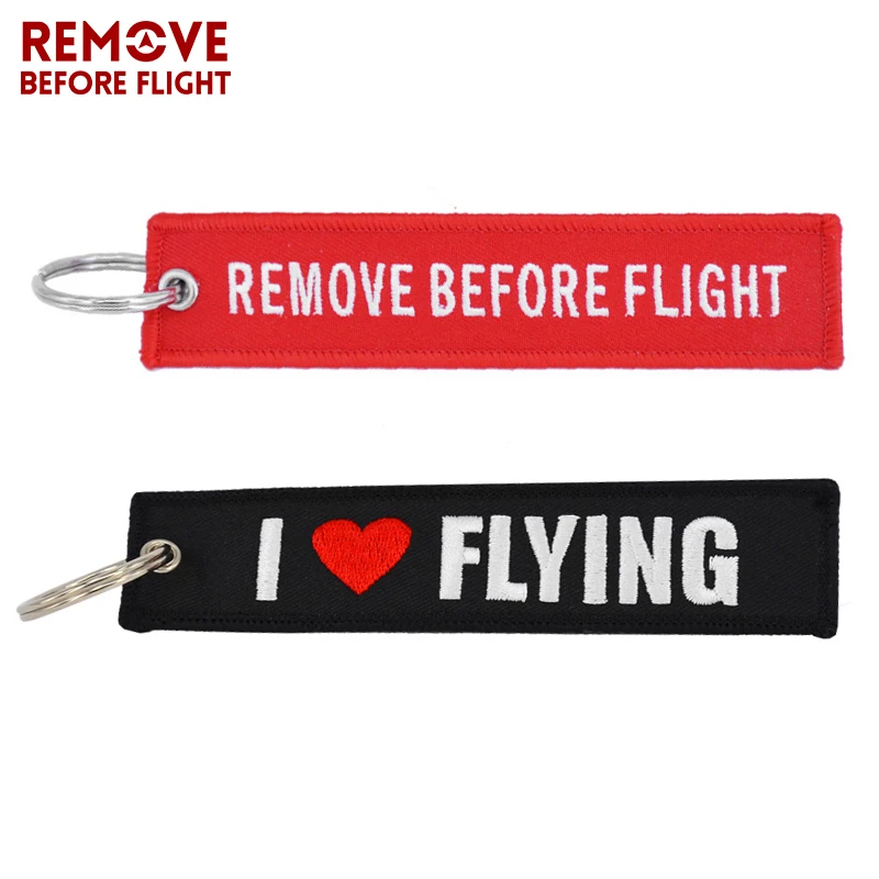 1 PC Remove Before Flight Key Chain 1PC I Love Flying Chaveiro Embroidery Keychain for Aviation Gifts Key Fob Key Chains for Car (6)