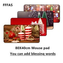 

FFFAS 80X40cm Christmas new year mousepad XL Holiday gifts exquisite Keyboard and mouse pad Notebook computer PC Free shipping