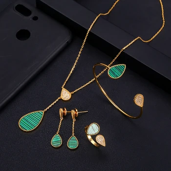 

AccKing trendy Wedding Necklace Earrings For Women Accessories Full Cubic Zirconia Bridal Jewelry Sets pendientes mujer moda