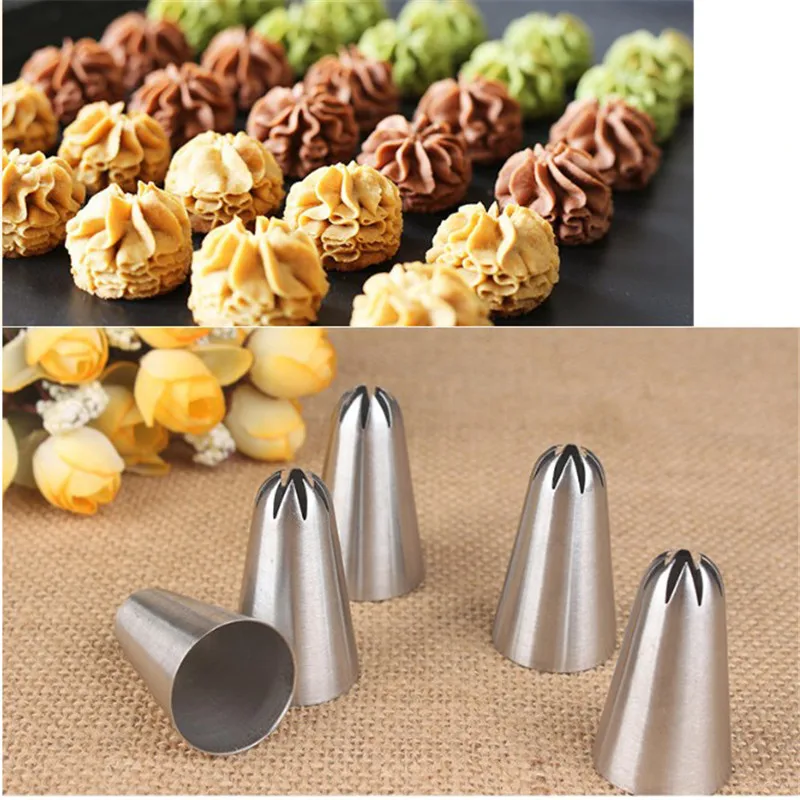 

Drop Rose Stainless Steel Nozzle Rose Flower Piping Tips Nozzles Decoration for Cake DIY Icing Piping Nozzles Pastry Tips