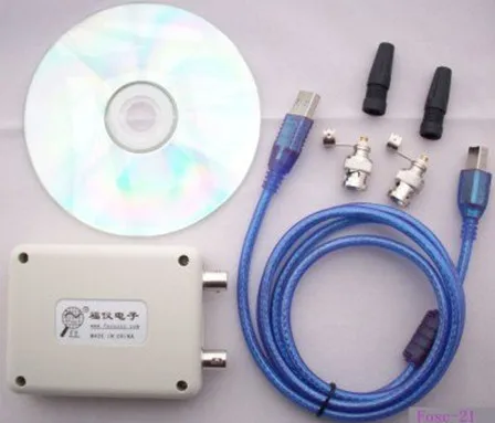

3 Pcs/Lot MINI custom languages 8k sample rate dual trace PC oscilloscope Fosc-21 USB computers