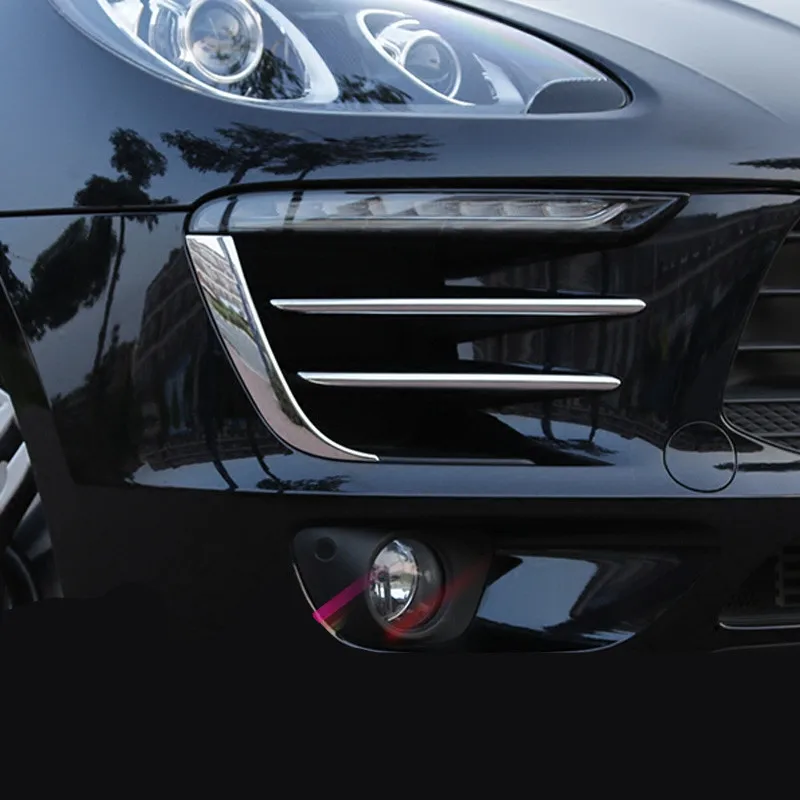 

6pcs Car Front Light Eyebrow Cover Moulding Trim for Porsche Macan 2014 2015 2016 2017 Styling Accessories
