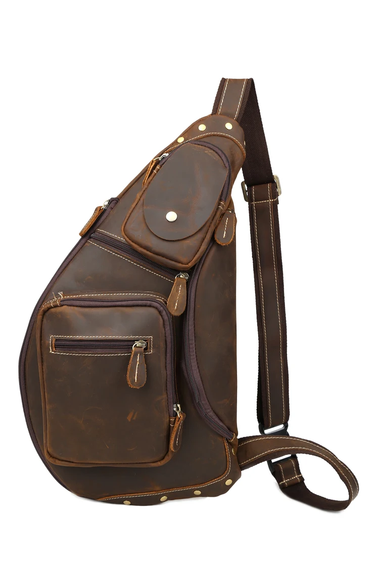 Woosir Genuine Cowhide Leather Cross Body Sling Bag